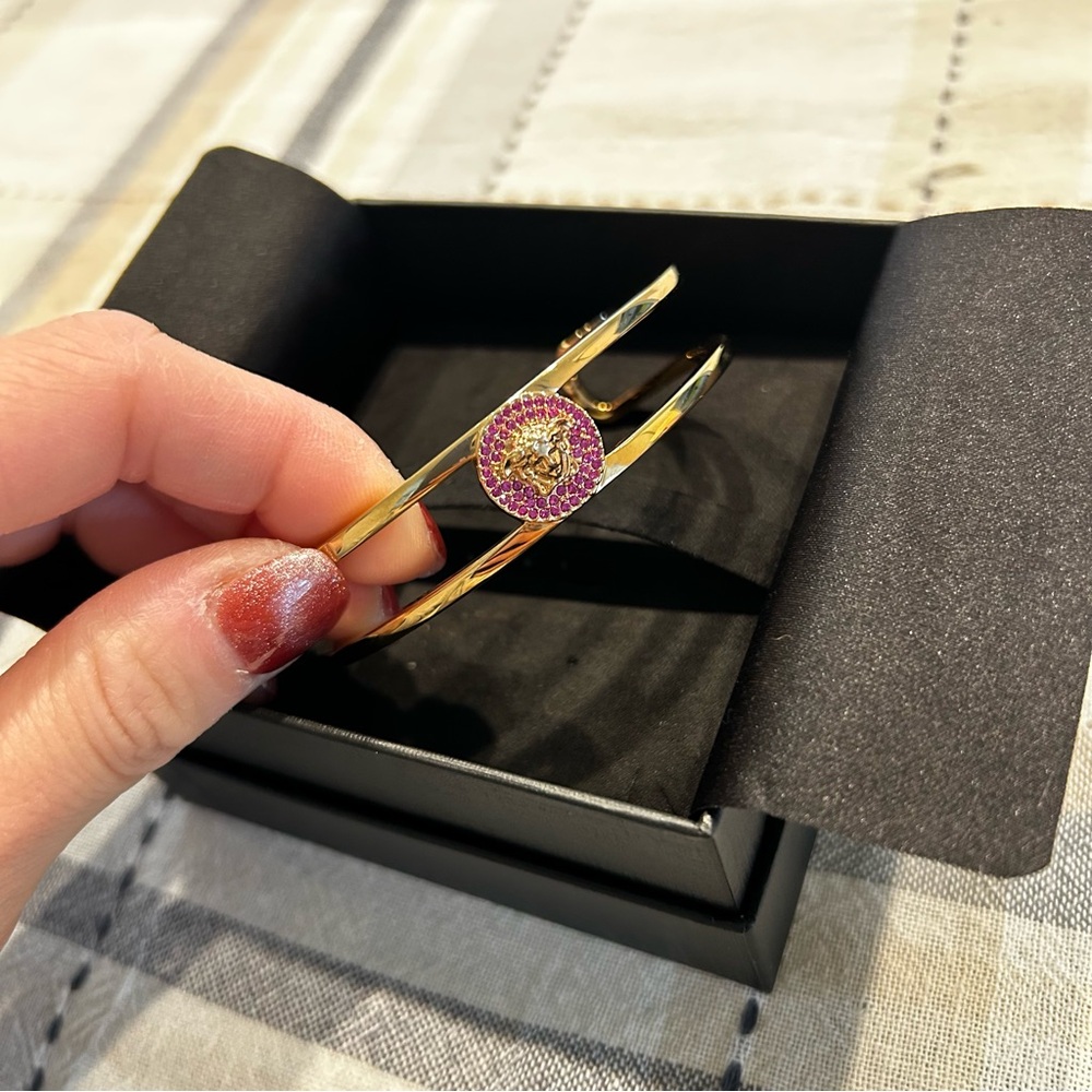 Versace Gold and Pink Women's Bracelet